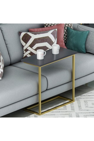 Narin Yan Sehpa, Metal Ayaklı Yan Sehpa, Ev-ofis - Antrasit/gold Antrasit/gold