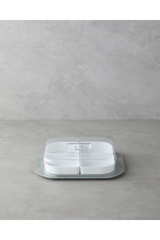 English Home Daisy Plastik 4 Bölmeli Kahvaltılık 26x23 Cm Yeşil Yeşil