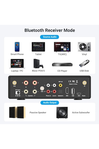 Arylic B50 Bluetooth Stereo Amfi Ses Vericili