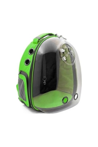 Cattie Şeffaf Kedi Küçük Irk Köpek Taşıma Sırt Çantası Yeşil 25 x 30 x 40 CM