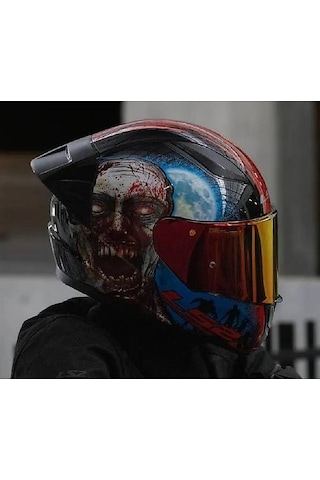 Ls2 Rapıd 2 Race Zombıe Fullface Motosiklet Kaskı Kırmızı Camlı Siyah