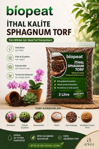 3 Litre İthal Torf Saksı Çiçekleri Ve İç Mekan Bitkileri İçin Bitki Yetiştirme Toprağı 1000