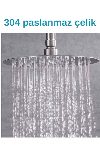 Faumix Yu120 Krom Yuvarlak Paslanmaz Çelik Tepe Duş Başlığı Krom