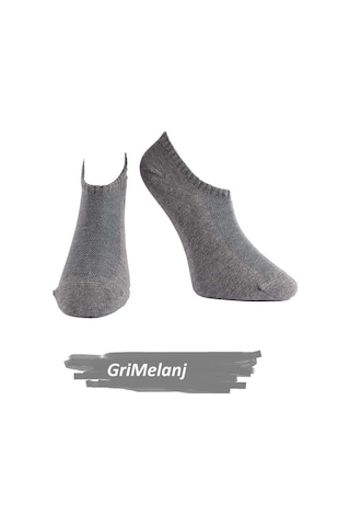 Jiber Erkek Pamuklu Likralı Sneaker Çorap 7701 - 6 Adet Gri Melanj