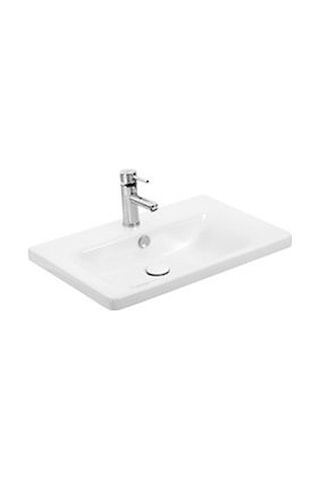 Sanovit Soft 55 CM Konsollu Oval Köşeli Lavabo Beyaz