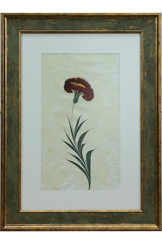 E38 El İşçiliği Kırmızı Karanfil Ebru Tablo 47 35 Cm-6467