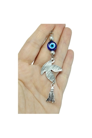 Nazar Boncuğu Metal Ucan Kus Araba Dikiz Ayna Süsü Hediyelik