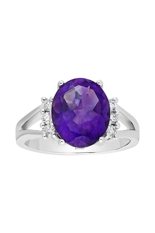 Sirius G Renk Büyük Ametist Ve Pırlanta Taşlı Yüzük 0804R0051
