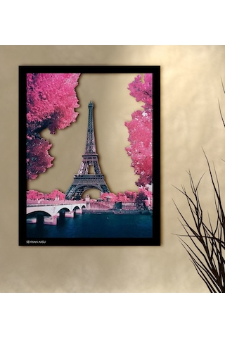 Kişiye Özel Eiffel Tower Temalı 3D Ahşap Tablo-2