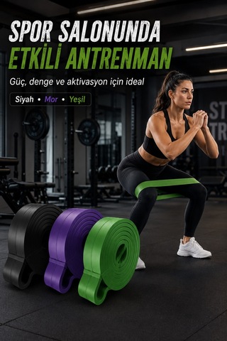 25-35-45 Kg Direnç Bandı Seti Kas Geliştirme Lastiği Fitness Pilates Cross Training Bant 3 Sertlik Karışık
