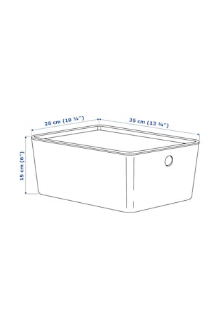 Ikea Kuggıs Kapaklı Depolama Kutusu 26 X 35 X 15 Cm Beyaz