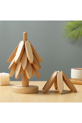 Adet Ağaç Tasarım Standı Ahşap Altlıklar Dekoratif Anti Haşlanma Isıya Dayanıklı Masa Matı Bardak Altlığı Ahşap Amerikan Servisleri Tencere B,l Diğer