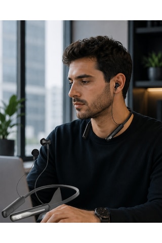 Bluetooth 5.4 Boyun Askılı Kulaklık Manyetik Kulaklıklı Type C Şarjlı Standart