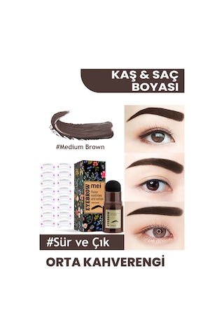 Kahverengi Kaş Ve Saç Boyası Dolgunlaştırıcı Set-suya Dayanıklı Yeniden Kullanılabilir Şablon Medium Diğer