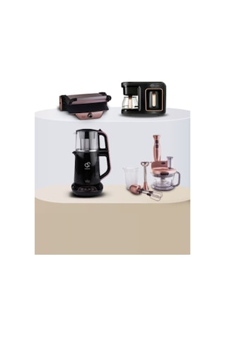 Karaca Grand Gurme Kahve Makinesi - Tost Makinesi - Çay Makinesi - Mutfak Robotu Elektrikli Çeyiz Seti