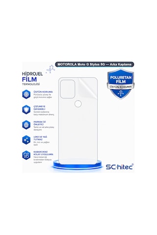 Schitec Moto G Stylus 5g Uyumlu Arka Yüzey Hidrojel Koruyucu Film 05561165