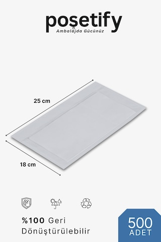 Fatura Cebi A5 18x25 500 Adet Yapışkanlı Kargo Evrak Cebi Şeffaf Dayanıklı Paketleme Poşeti