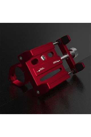 Zhltools Kr01 Bisiklet Motorsiklet Gidon Telefon Tutucu, Metal Vidalı Kırmızı Kırmızı