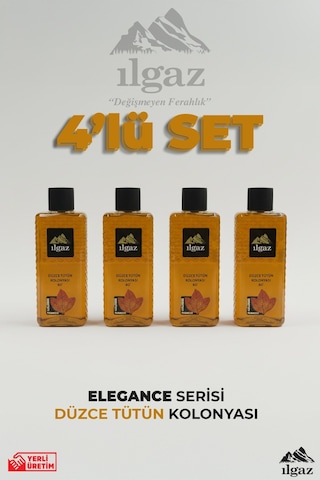 Ilgaz Düzce Tütün Kolonyası 4'lü Set 80 Derece 400 Ml Elegance Series