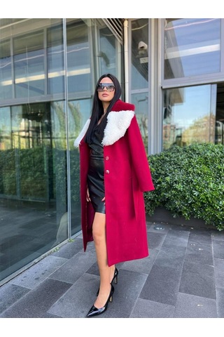 İthal Kürklü Bordo Kaşe-521 Bordo