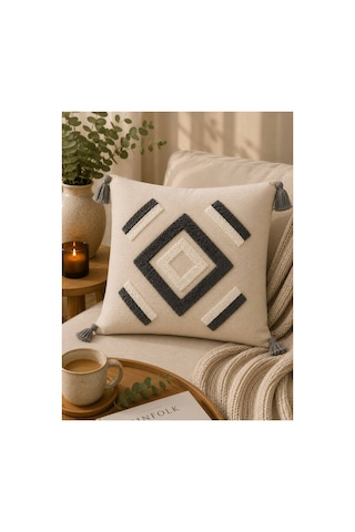 Punch Nakışlı Kırlent Kılıfı 45x45 Cm Kırlangıç Home Çapa Çiçek Desenli Gri-baklava Punch Nakışlı Kırlent Kılıfı 45x45 Cm Kırlangıç Home Çapa Çiçek Desenli Gri-baklava