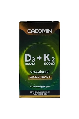 Cadomin D3+K2 Takviye Edici Gıda 60 Softjel