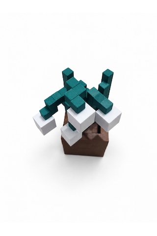 Piksel İnci Çiçeği Biblo - 3d Baskı, Minecraft Esintili Beyaz