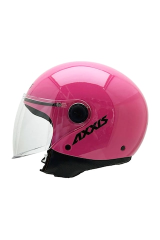 Axxıs Square Ece/Ce Onaylı Gloss Pink Açık Yarım Motosiklet Kaskı Pembe