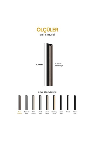 Vilo Mpc J Bitiş Profili Rose Copper 300cm Xl Duvar Paneli Kenar Ve Dış Köşe Bitişi
