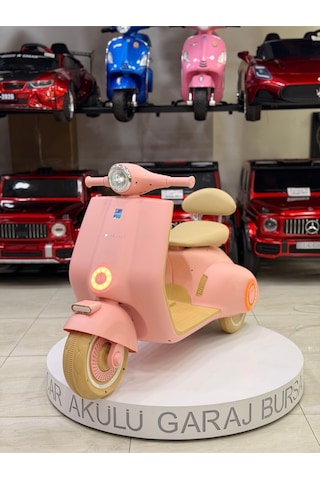 Vespa Akülü Motor 3-9 Yaş Pembe