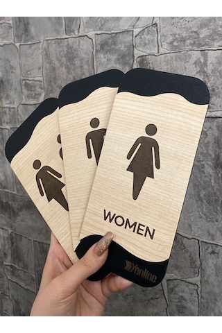 Meşe Serisi Kadın WC Erkek WC ve Genel WC 3'lü Natural Yönlendirm