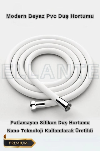 Turbo 5 Fonksiyonlu Filtreli Duş Başlığı Turbo El Duşu + Beyaz Pvc Duş Hortumu Duş Seti Çok Renkli