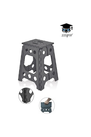 28 X 23 X 46 Cm Katlanabilir Tabure Taşınabilir Büyük Rattan Kamp Balkon Piknik Taburesi Siyah Çok Renkli
