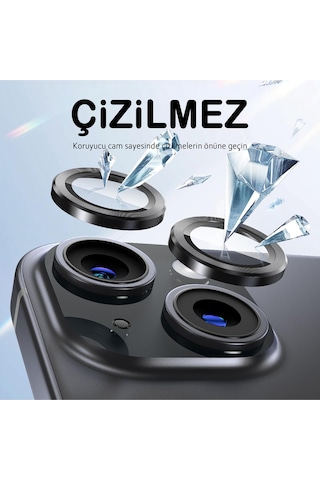 İphone 13 / 13 Mini Uyumlu Safir Lens Çizilmez Dayanıklı Kamera Koruyucu