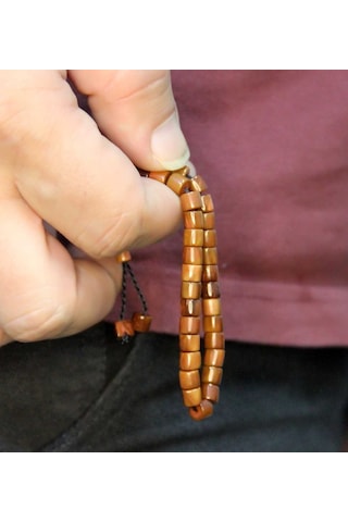 Doğal Kuka Ağacı Erkek Asansörlü Ayarlanabilir 33'lük Tesbih Bileklik Eub121