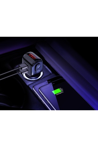 Cbtx Çift Usb Eller Serbest Araç Fm Verici Bluetooth 5.0 Kablosuz U Disk Mp3 Çalar