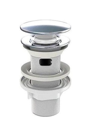 İzyapı İz Yapı Aç Kapa Körüklü Lavabo Sifonu Metal Krom Taşma Delikli