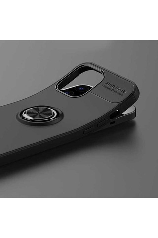 Apple Uyumlu iPhone 12 Pro Zore Ravel Mıknatıslı Silikon Kılıf-siyah-rose Gold