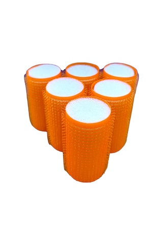 Croc 1224 Turuncu 6lı Mini Paket Bigudi Cırtlı Saç Bigudisi Çap 3cm Turuncu