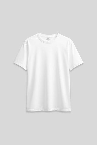 Beyaz O Yaka Standart Fit Basic Kadın T-shirt - 97311 Beyaz