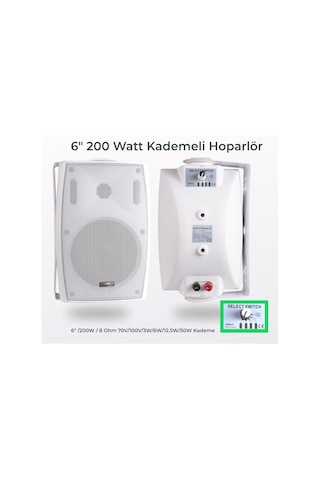 Osawa Osw-6T Trafolu Kademeli 16Cm 200W Sütun Hoparlörü Beyaz