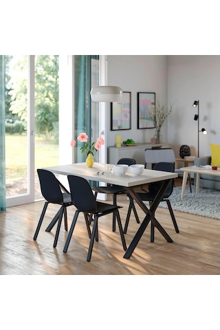 Ikea Beyaz Modern Yemek Masası - Yemek Sandalyesi Oturma Yeri