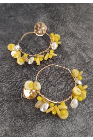 Küpe Otantik Doğal Taş Halka Sallantılı Küpe Nişan Düğün Kadın Takı Hediye Çok Renkli