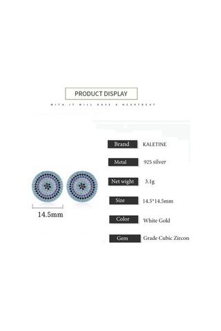 925 Ayar Gümüş Nazar Küpe Kadınlar Için Mavi Taş Cz Kristal Şanslı Türkiye Saplama Küpe Takı Moda Saplama Küpe Altın - Gümüş