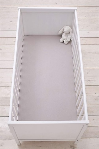 3 Adet 40x80 Cm Anne Yanı Lastikli Penye Kumaş Bebek Çarşafı-gri