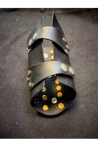 Dükkan Design Kurukafa Spike 13 Cm Deri Bileklik Siyah
