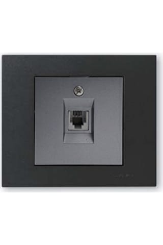 Ovivo Grano Metalik Numeris Telefon Prizi Füme + Siyah Çerçeve Ovivo Grano Metalik Numeris Telefon Prizi Füme + Siyah Çerçeve