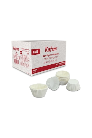 Kafem Muffin Kek Kapsülü Beyaz Küçük Boy No:1 100lü X 50 Paket Koli - K41 Beyaz