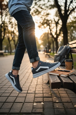 Enoch Erkek Lacivert Günlük Spor Ayakkabı Kalın Tabanlı Sneaker Yan Şeritli Ve Renkli Kapsül Detaylı 2332 Lacı