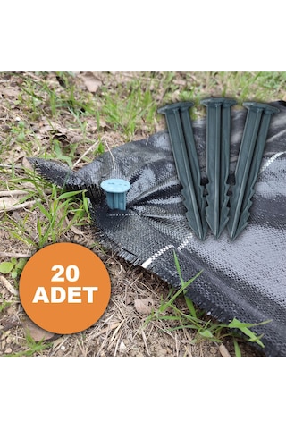 20 Adet Sera Taban Örtüsü Çivisi 14 Cm Tırnaklı Sera Taban Örtüsü Kazığı Sert Plastik Sabitleme Çubu